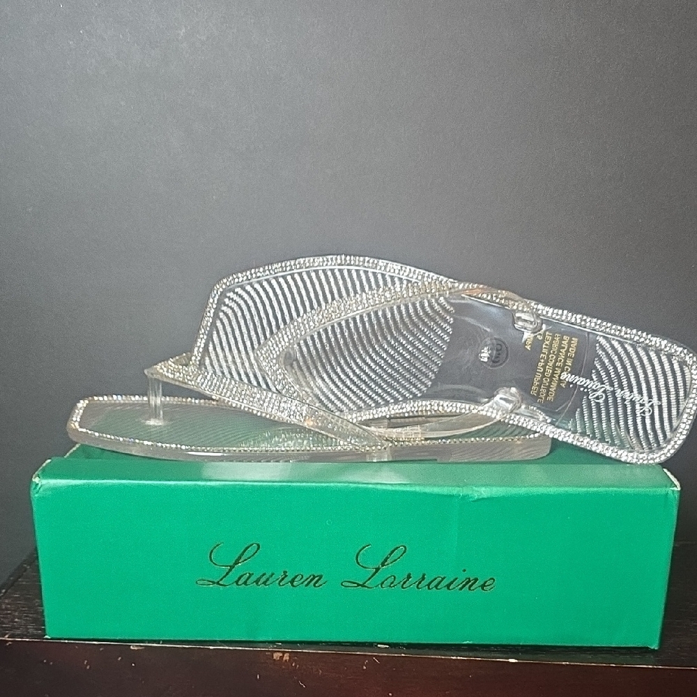 Lauren Lorraine Glittering Silver Women's Sandals